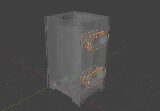 A blender screenshot showing the NAS design